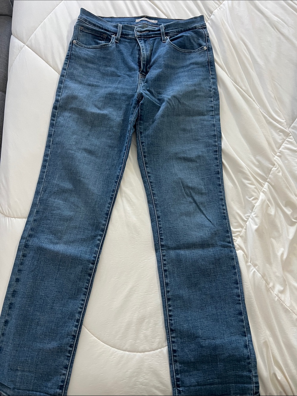 Levi's High Rise Straight Jeans - Dark Blue Denim
